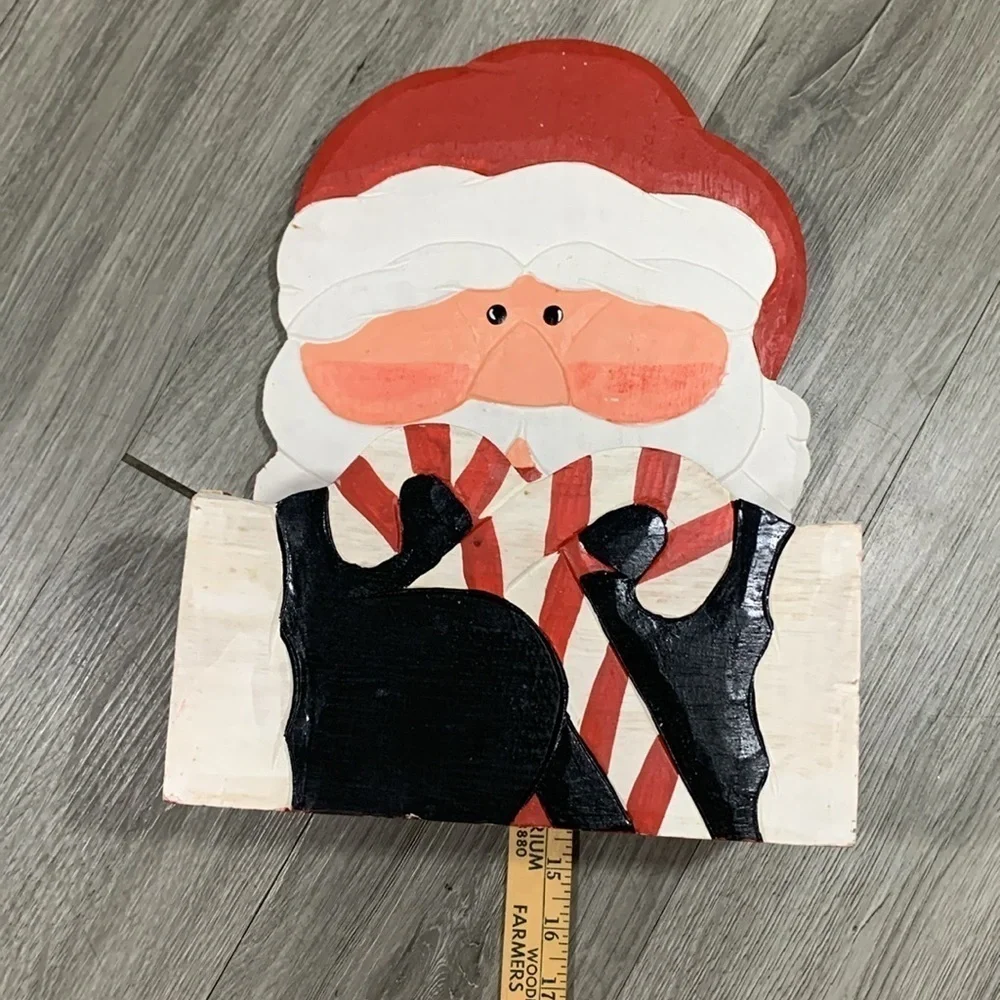 Pier 1 Imports Vintage Painted Santa Shelf/Mailbox Wall Hung Decoration‎ NWT